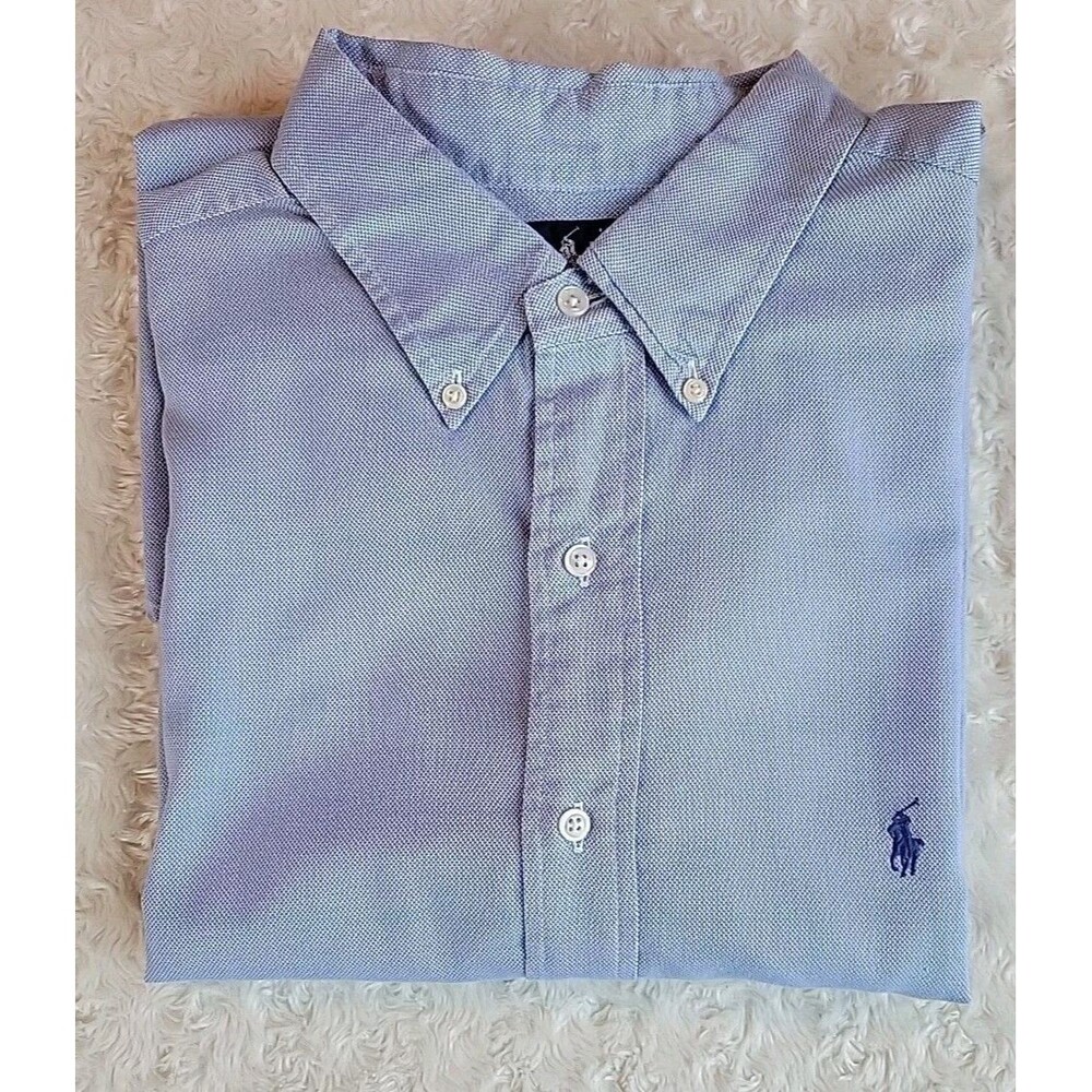 Ralph Lauren Men's Yarmouth Classic Fit, Long Sl. Button Down, Blue | 17 34/35